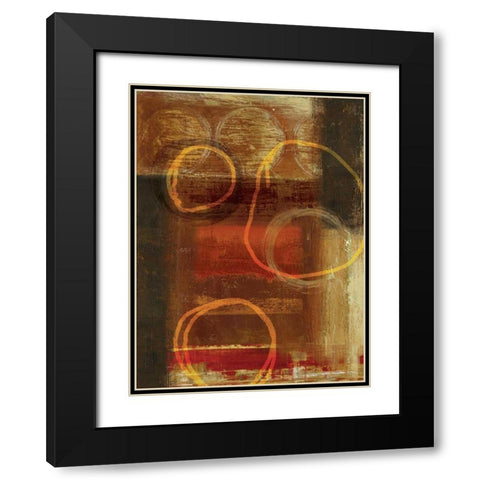 Interlocked III Black Modern Wood Framed Art Print with Double Matting by PI Studio