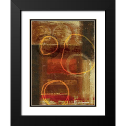 Interlocked III Black Modern Wood Framed Art Print with Double Matting by PI Studio