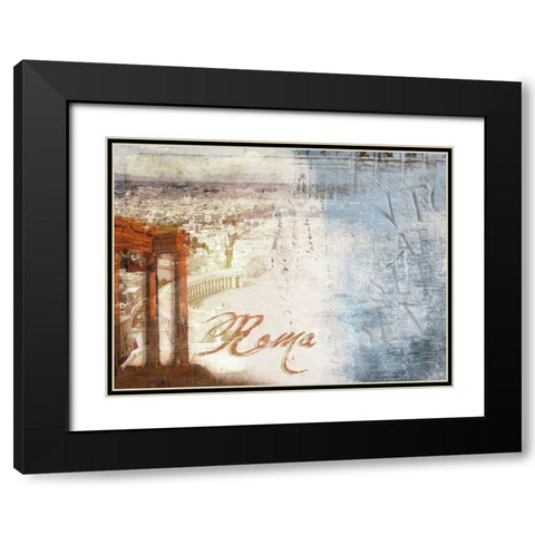 Roma Black Modern Wood Framed Art Print with Double Matting by PI Studio