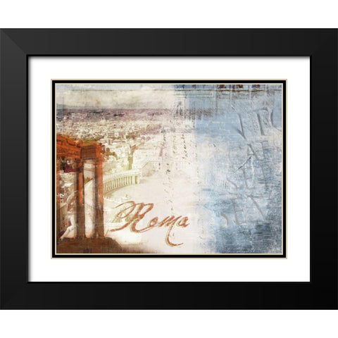 Roma Black Modern Wood Framed Art Print with Double Matting by PI Studio