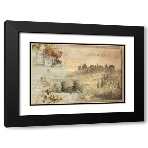 Tuscany Black Modern Wood Framed Art Print with Double Matting by PI Studio