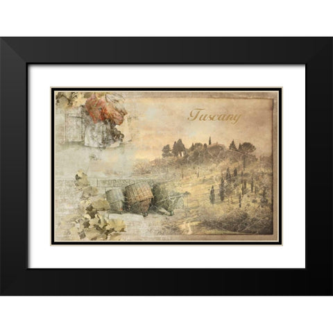 Tuscany Black Modern Wood Framed Art Print with Double Matting by PI Studio