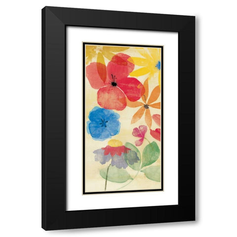 Field Floral I Black Modern Wood Framed Art Print with Double Matting by PI Studio