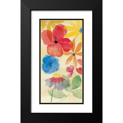 Field Floral I Black Modern Wood Framed Art Print with Double Matting by PI Studio