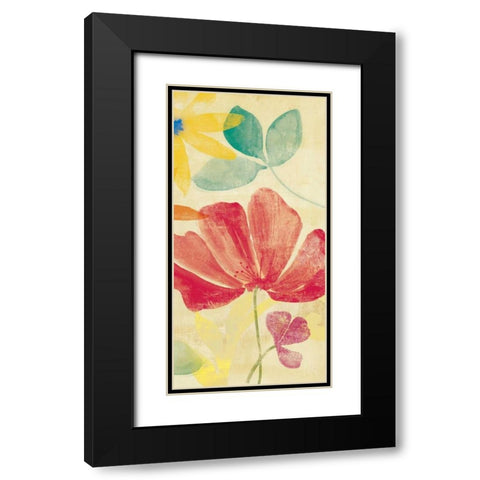 Field Floral II Black Modern Wood Framed Art Print with Double Matting by PI Studio