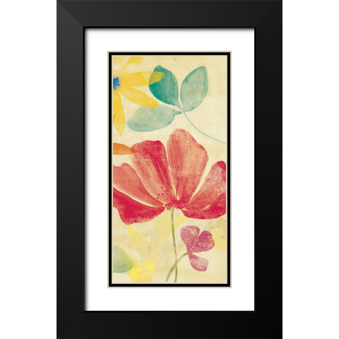 Field Floral II Black Modern Wood Framed Art Print with Double Matting by PI Studio
