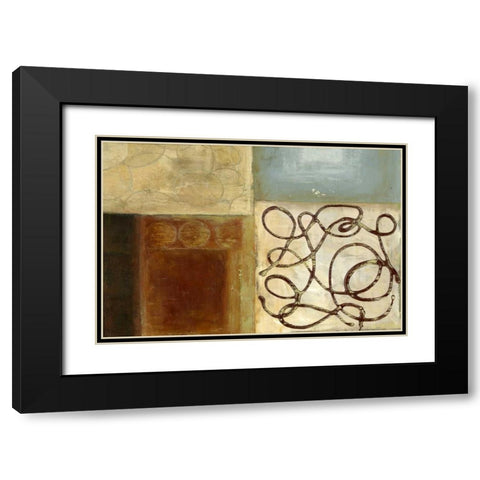 Bits and Pieces Black Modern Wood Framed Art Print with Double Matting by PI Studio
