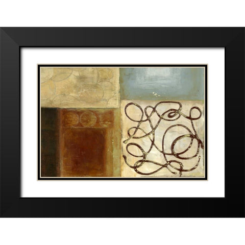 Bits and Pieces Black Modern Wood Framed Art Print with Double Matting by PI Studio