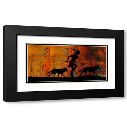 Narrow Fire Black Modern Wood Framed Art Print with Double Matting by PI Studio