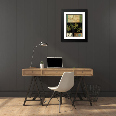 Leaves of Green I Black Modern Wood Framed Art Print with Double Matting by PI Studio