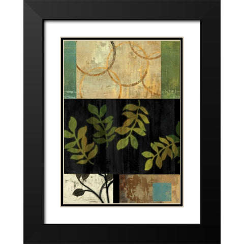 Leaves of Green I Black Modern Wood Framed Art Print with Double Matting by PI Studio