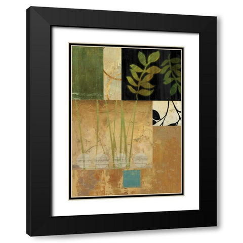 Leaves of Green II Black Modern Wood Framed Art Print with Double Matting by PI Studio