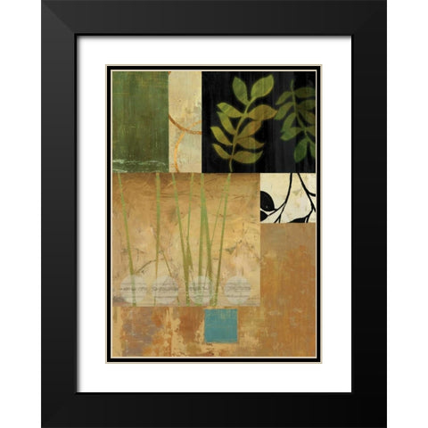 Leaves of Green II Black Modern Wood Framed Art Print with Double Matting by PI Studio