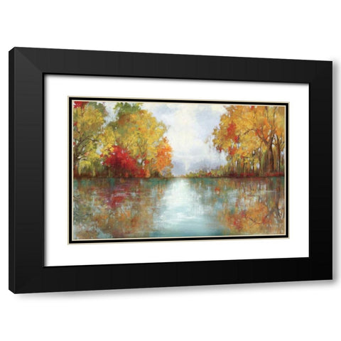 Forest Reflection Black Modern Wood Framed Art Print with Double Matting by PI Studio