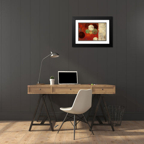 Round and Round Black Modern Wood Framed Art Print with Double Matting by PI Studio