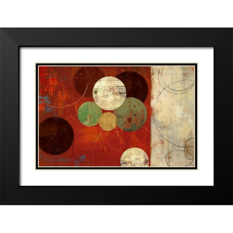 Round and Round Black Modern Wood Framed Art Print with Double Matting by PI Studio
