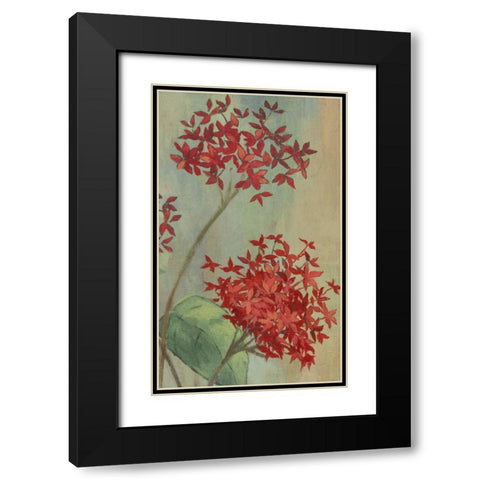 Summer Flowers II Black Modern Wood Framed Art Print with Double Matting by PI Studio