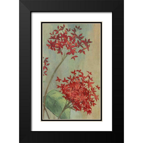 Summer Flowers II Black Modern Wood Framed Art Print with Double Matting by PI Studio