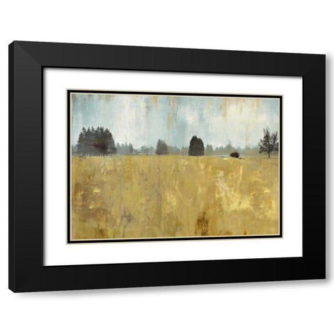 Golden Fields Black Modern Wood Framed Art Print with Double Matting by PI Studio