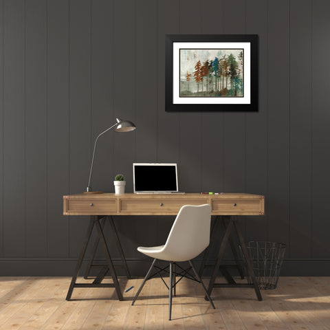 Aspen Black Modern Wood Framed Art Print with Double Matting by PI Studio