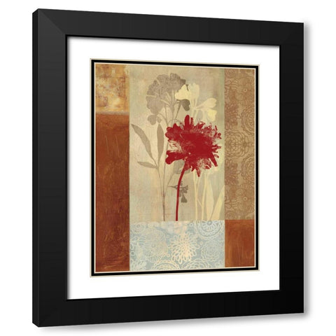 Garden Patchwork Black Modern Wood Framed Art Print with Double Matting by PI Studio