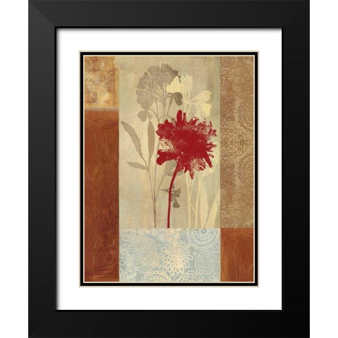 Garden Patchwork Black Modern Wood Framed Art Print with Double Matting by PI Studio