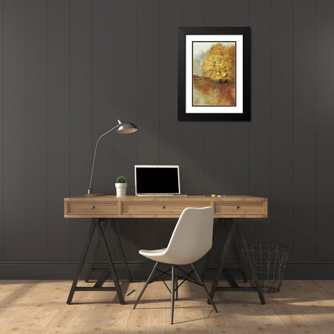 Repose Panel Black Modern Wood Framed Art Print with Double Matting by PI Studio