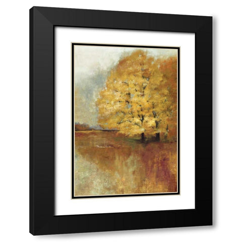 Repose Panel Black Modern Wood Framed Art Print with Double Matting by PI Studio