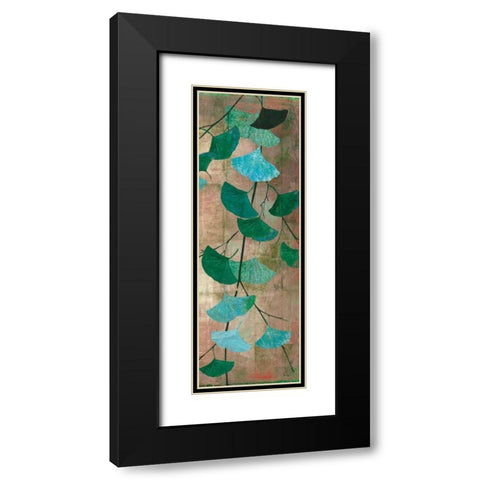 Azure Branch II Black Modern Wood Framed Art Print with Double Matting by PI Studio