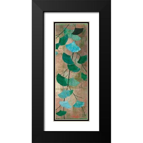 Azure Branch II Black Modern Wood Framed Art Print with Double Matting by PI Studio