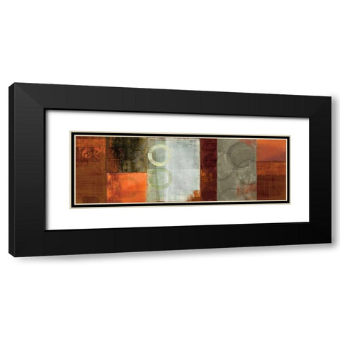 Copper Segments Black Modern Wood Framed Art Print with Double Matting by PI Studio