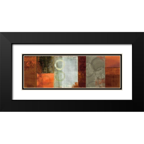 Copper Segments Black Modern Wood Framed Art Print with Double Matting by PI Studio