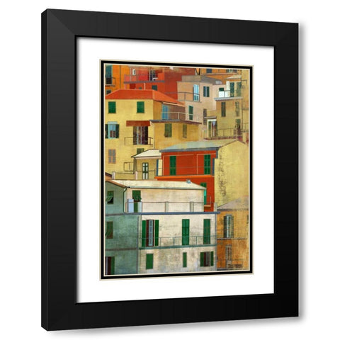 Manarola I Black Modern Wood Framed Art Print with Double Matting by PI Studio