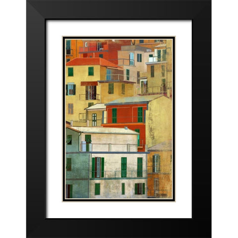 Manarola I Black Modern Wood Framed Art Print with Double Matting by PI Studio