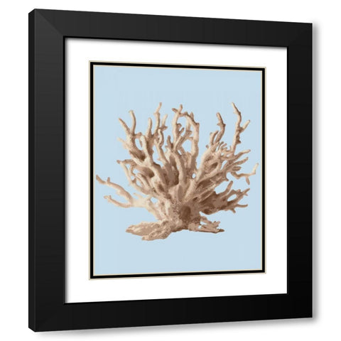 Coral II Black Modern Wood Framed Art Print with Double Matting by PI Studio