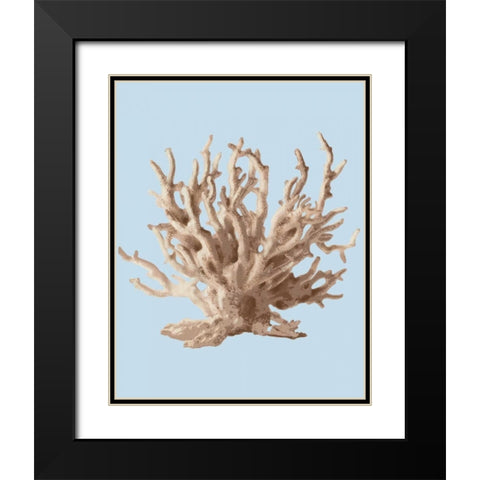 Coral II Black Modern Wood Framed Art Print with Double Matting by PI Studio