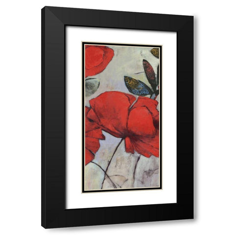 Red Poppy I Black Modern Wood Framed Art Print with Double Matting by PI Studio