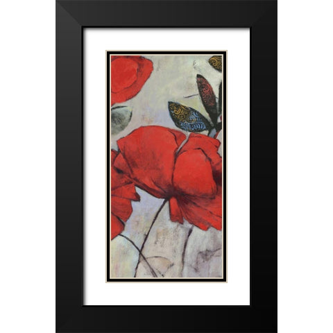 Red Poppy I Black Modern Wood Framed Art Print with Double Matting by PI Studio