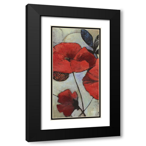 Red Poppy II Black Modern Wood Framed Art Print with Double Matting by PI Studio