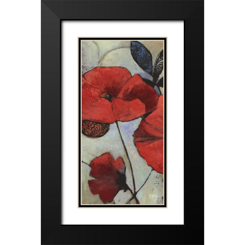 Red Poppy II Black Modern Wood Framed Art Print with Double Matting by PI Studio