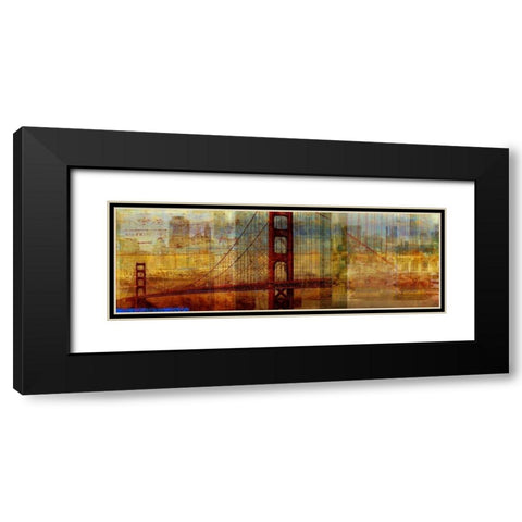 Sunset Bridge Black Modern Wood Framed Art Print with Double Matting by PI Studio