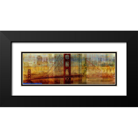 Sunset Bridge Black Modern Wood Framed Art Print with Double Matting by PI Studio