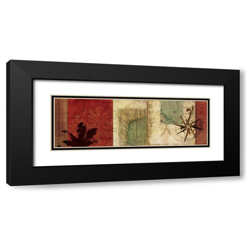 Travels I Black Modern Wood Framed Art Print with Double Matting by PI Studio