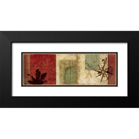 Travels I Black Modern Wood Framed Art Print with Double Matting by PI Studio