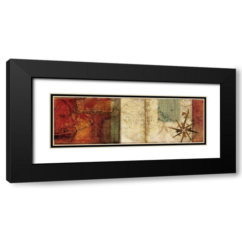 Travels II Black Modern Wood Framed Art Print with Double Matting by PI Studio