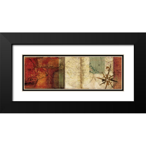 Travels II Black Modern Wood Framed Art Print with Double Matting by PI Studio