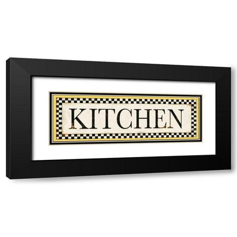 Kitchen Checks Black Modern Wood Framed Art Print with Double Matting by PI Studio