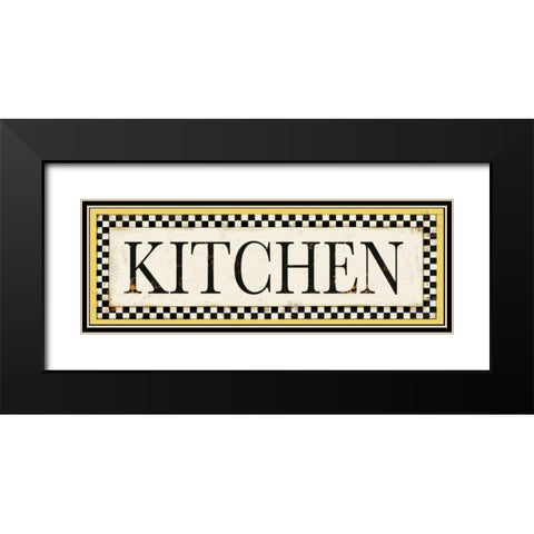 Kitchen Checks Black Modern Wood Framed Art Print with Double Matting by PI Studio