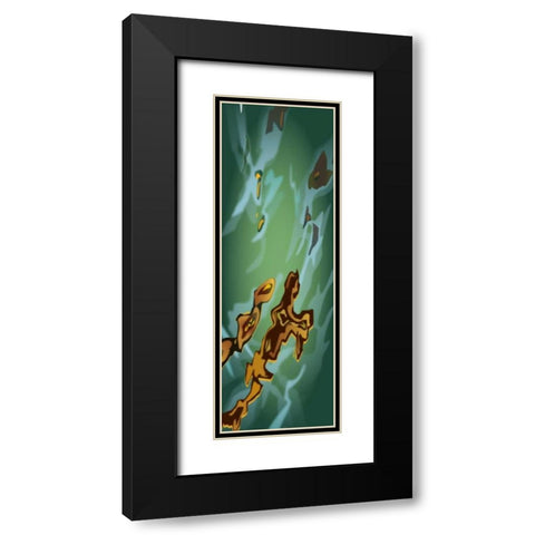 Liquid Gold Black Modern Wood Framed Art Print with Double Matting by PI Studio