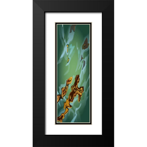 Liquid Gold Black Modern Wood Framed Art Print with Double Matting by PI Studio